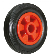 8inch Red Wheel Black Tyre 1inch Plain Bore